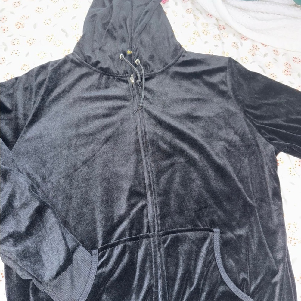 Black Velour Hoodie
